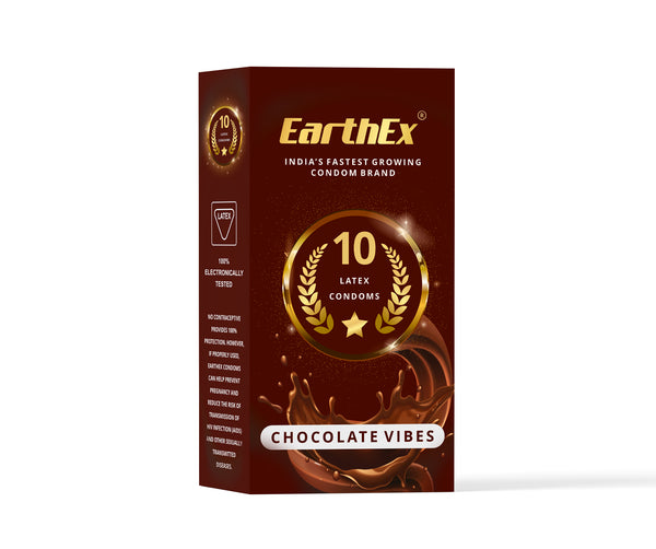 EarthEx Chocolate Flavour - 10 Condoms, 10s(Pack of 1)