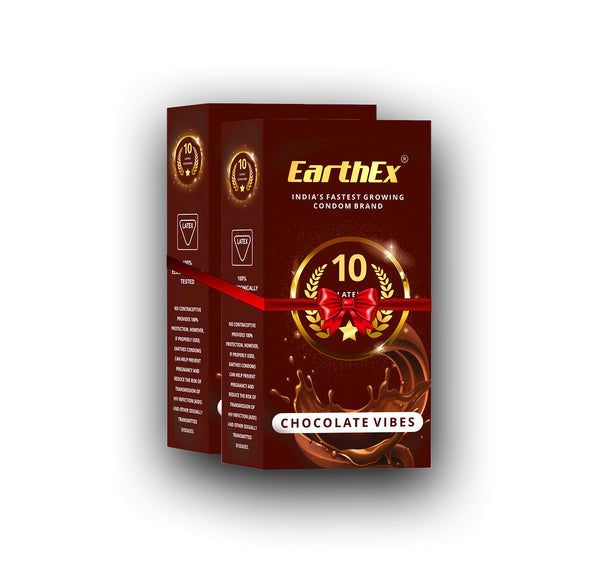 EarthEx Chocolate Flavour - 20 Condoms, 10s(Pack of 2)