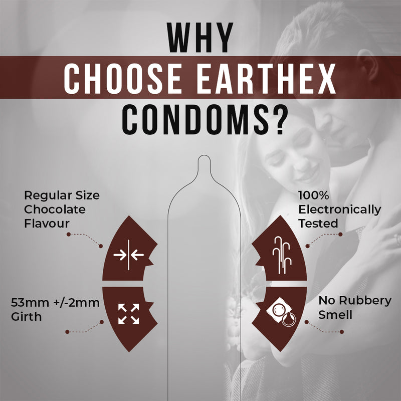 EarthEx Chocolate Flavour - 6 Condoms, 3s(Mini Pack of 2)