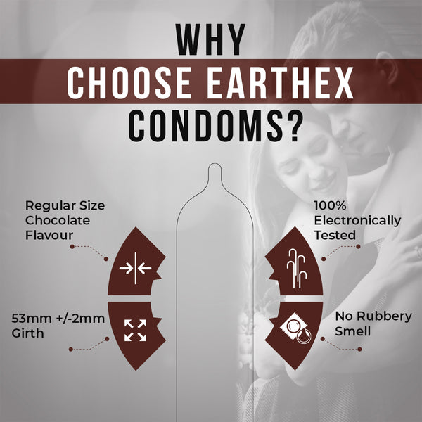 EarthEx Chocolate Flavour - 30 Condoms, 10s(Pack of 3)