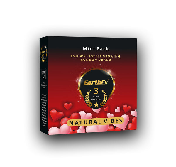 EarthEx Natural Flavour - 3 Condoms, 3s(Mini Pack of 1)
